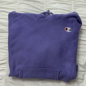 Purple Champion Cropped Hoodie